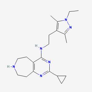 2-cyclopropyl-N-[2-(1-ethyl-3,5-dimethyl-1H-pyrazol-4-yl)ethyl]-6,7,8,9-tetrahydro-5H-pyrimido[4,5-d]azepin-4-amine dihydrochloride