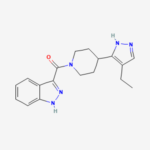 molecular formula C18H21N5O B5459255 3-{[4-(4-ethyl-1H-pyrazol-5-yl)piperidin-1-yl]carbonyl}-1H-indazole 