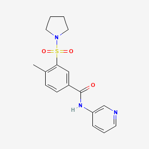 4-methyl-N-pyridin-3-yl-3-(pyrrolidin-1-ylsulfonyl)benzamide