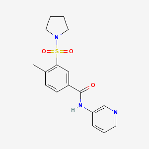 molecular formula C17H19N3O3S B5459264 4-methyl-N-pyridin-3-yl-3-(pyrrolidin-1-ylsulfonyl)benzamide 