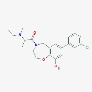 7-(3-chlorophenyl)-4-{2-[ethyl(methyl)amino]propanoyl}-2,3,4,5-tetrahydro-1,4-benzoxazepin-9-ol