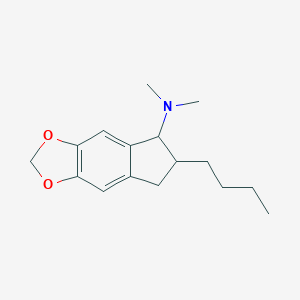 molecular formula C16H23NO2 B054593 2-Butyl-3-(dimethylamino)-5,6-methylenedioxyindan CAS No. 111858-09-4