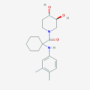(3S*,4S*)-1-({1-[(3,4-dimethylphenyl)amino]cyclohexyl}carbonyl)piperidine-3,4-diol