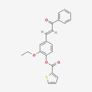 molecular formula C22H18O4S B5459354 2-ethoxy-4-(3-oxo-3-phenyl-1-propen-1-yl)phenyl 2-thiophenecarboxylate 
