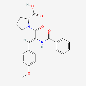 molecular formula C22H22N2O5 B5459382 1-[2-(benzoylamino)-3-(4-methoxyphenyl)acryloyl]proline 