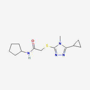 molecular formula C13H20N4OS B5459389 N-cyclopentyl-2-[(5-cyclopropyl-4-methyl-4H-1,2,4-triazol-3-yl)thio]acetamide 