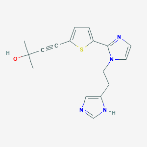 molecular formula C17H18N4OS B5459406 4-(5-{1-[2-(1H-imidazol-4-yl)ethyl]-1H-imidazol-2-yl}-2-thienyl)-2-methylbut-3-yn-2-ol 