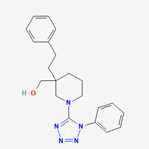 molecular formula C21H25N5O B5459422 [3-(2-phenylethyl)-1-(1-phenyl-1H-tetrazol-5-yl)piperidin-3-yl]methanol 