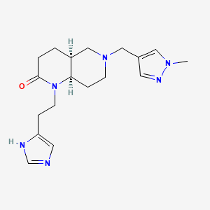 molecular formula C18H26N6O B5459447 (4aS*,8aR*)-1-[2-(1H-imidazol-4-yl)ethyl]-6-[(1-methyl-1H-pyrazol-4-yl)methyl]octahydro-1,6-naphthyridin-2(1H)-one 