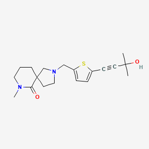 2-{[5-(3-hydroxy-3-methylbut-1-yn-1-yl)-2-thienyl]methyl}-7-methyl-2,7-diazaspiro[4.5]decan-6-one