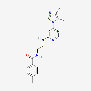molecular formula C19H22N6O B5459468 N-(2-{[6-(4,5-dimethyl-1H-imidazol-1-yl)-4-pyrimidinyl]amino}ethyl)-4-methylbenzamide 