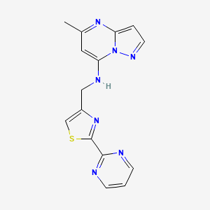 5-methyl-N-{[2-(2-pyrimidinyl)-1,3-thiazol-4-yl]methyl}pyrazolo[1,5-a]pyrimidin-7-amine