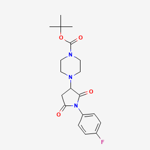 molecular formula C19H24FN3O4 B5459470 tert-butyl 4-[1-(4-fluorophenyl)-2,5-dioxo-3-pyrrolidinyl]-1-piperazinecarboxylate 