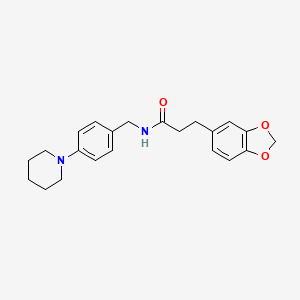 molecular formula C22H26N2O3 B5459472 3-(1,3-benzodioxol-5-yl)-N-[4-(1-piperidinyl)benzyl]propanamide 