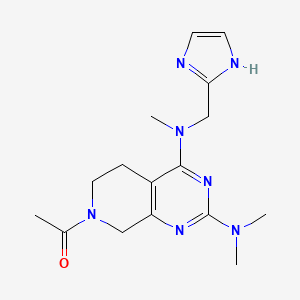 molecular formula C16H23N7O B5459475 7-acetyl-N~4~-(1H-imidazol-2-ylmethyl)-N~2~,N~2~,N~4~-trimethyl-5,6,7,8-tetrahydropyrido[3,4-d]pyrimidine-2,4-diamine 