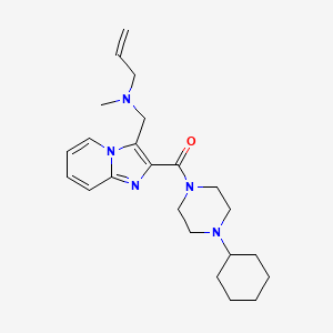 molecular formula C23H33N5O B5459480 N-({2-[(4-cyclohexylpiperazin-1-yl)carbonyl]imidazo[1,2-a]pyridin-3-yl}methyl)-N-methylprop-2-en-1-amine 