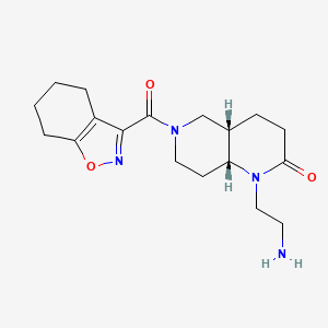 molecular formula C18H26N4O3 B5459487 rel-(4aS,8aR)-1-(2-aminoethyl)-6-(4,5,6,7-tetrahydro-2,1-benzisoxazol-3-ylcarbonyl)octahydro-1,6-naphthyridin-2(1H)-one hydrochloride 