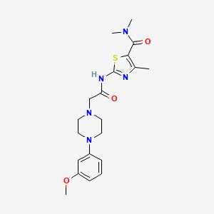 molecular formula C20H27N5O3S B5459493 2-({[4-(3-methoxyphenyl)-1-piperazinyl]acetyl}amino)-N,N,4-trimethyl-1,3-thiazole-5-carboxamide 