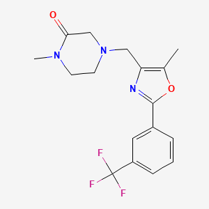 molecular formula C17H18F3N3O2 B5459500 1-methyl-4-({5-methyl-2-[3-(trifluoromethyl)phenyl]-1,3-oxazol-4-yl}methyl)piperazin-2-one 