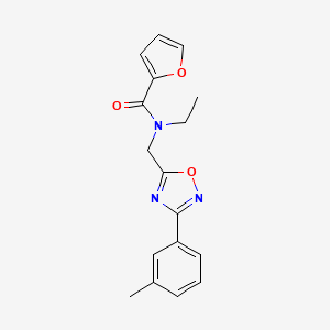 molecular formula C17H17N3O3 B5459508 N-ethyl-N-{[3-(3-methylphenyl)-1,2,4-oxadiazol-5-yl]methyl}-2-furamide 