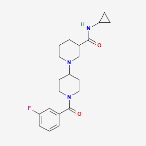 molecular formula C21H28FN3O2 B5459521 N-cyclopropyl-1'-(3-fluorobenzoyl)-1,4'-bipiperidine-3-carboxamide 