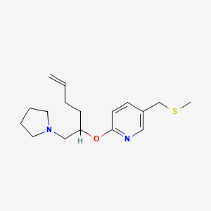 molecular formula C17H26N2OS B5459523 5-[(methylthio)methyl]-2-{[(2S,5R)-5-(pyrrolidin-1-ylmethyl)tetrahydrofuran-2-yl]methyl}pyridine 