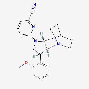 6-[(3R*,3aR*,7aR*)-3-(2-methoxyphenyl)hexahydro-4,7-ethanopyrrolo[3,2-b]pyridin-1(2H)-yl]pyridine-2-carbonitrile