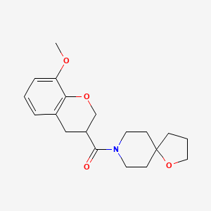 molecular formula C19H25NO4 B5459555 8-[(8-methoxy-3,4-dihydro-2H-chromen-3-yl)carbonyl]-1-oxa-8-azaspiro[4.5]decane 