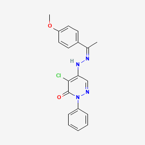 molecular formula C19H17ClN4O2 B5459567 4-chloro-5-{2-[1-(4-methoxyphenyl)ethylidene]hydrazino}-2-phenylpyridazin-3(2H)-one 