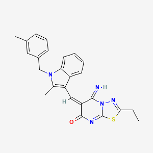 2-ethyl-5-imino-6-{[2-methyl-1-(3-methylbenzyl)-1H-indol-3-yl]methylene}-5,6-dihydro-7H-[1,3,4]thiadiazolo[3,2-a]pyrimidin-7-one