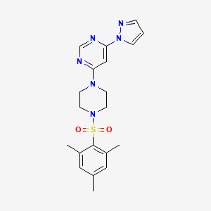 molecular formula C20H24N6O2S B5459587 4-[4-(mesitylsulfonyl)-1-piperazinyl]-6-(1H-pyrazol-1-yl)pyrimidine 