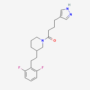 molecular formula C20H25F2N3O B5459611 3-[2-(2,6-difluorophenyl)ethyl]-1-[4-(1H-pyrazol-4-yl)butanoyl]piperidine 