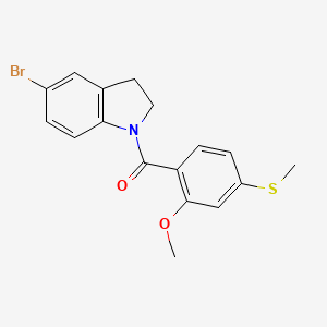 molecular formula C17H16BrNO2S B5459621 5-bromo-1-[2-methoxy-4-(methylthio)benzoyl]indoline 