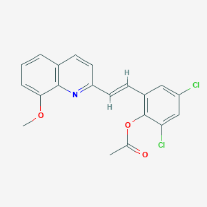 2,4-dichloro-6-[2-(8-methoxy-2-quinolinyl)vinyl]phenyl acetate