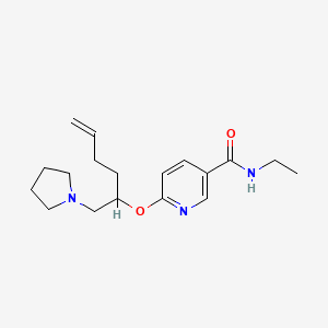 molecular formula C18H27N3O2 B5459693 N-ethyl-6-{[1-(pyrrolidin-1-ylmethyl)pent-4-en-1-yl]oxy}nicotinamide 