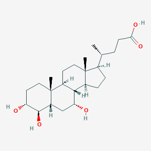 molecular formula C24H40O5 B054597 3α,4β,7α-三羟基-5β-胆烷-24-酸 CAS No. 117590-81-5