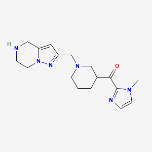 molecular formula C17H24N6O B5459712 (1-methyl-1H-imidazol-2-yl)[1-(4,5,6,7-tetrahydropyrazolo[1,5-a]pyrazin-2-ylmethyl)-3-piperidinyl]methanone dihydrochloride 