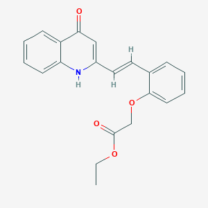 molecular formula C21H19NO4 B5459722 ethyl {2-[2-(4-hydroxy-2-quinolinyl)vinyl]phenoxy}acetate 