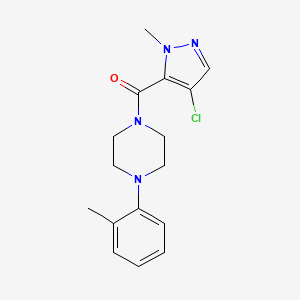 molecular formula C16H19ClN4O B5459728 1-[(4-chloro-1-methyl-1H-pyrazol-5-yl)carbonyl]-4-(2-methylphenyl)piperazine 