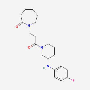 molecular formula C20H28FN3O2 B5459735 1-(3-{3-[(4-fluorophenyl)amino]-1-piperidinyl}-3-oxopropyl)-2-azepanone 