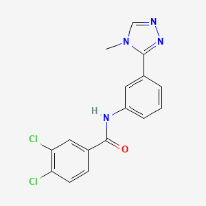 molecular formula C16H12Cl2N4O B5459754 3,4-dichloro-N-[3-(4-methyl-4H-1,2,4-triazol-3-yl)phenyl]benzamide 