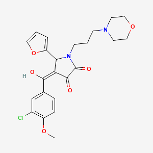 molecular formula C23H25ClN2O6 B5459756 4-(3-chloro-4-methoxybenzoyl)-5-(2-furyl)-3-hydroxy-1-[3-(4-morpholinyl)propyl]-1,5-dihydro-2H-pyrrol-2-one 