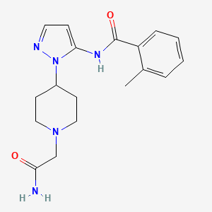 N-{1-[1-(2-amino-2-oxoethyl)piperidin-4-yl]-1H-pyrazol-5-yl}-2-methylbenzamide