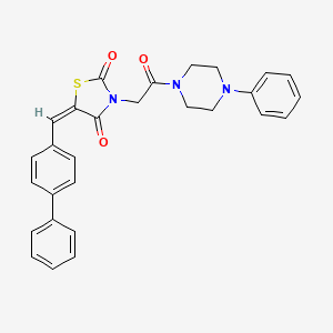 molecular formula C28H25N3O3S B5459770 5-(4-biphenylylmethylene)-3-[2-oxo-2-(4-phenyl-1-piperazinyl)ethyl]-1,3-thiazolidine-2,4-dione 