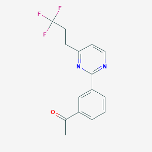 molecular formula C15H13F3N2O B5459778 1-{3-[4-(3,3,3-trifluoropropyl)pyrimidin-2-yl]phenyl}ethanone 