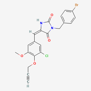 molecular formula C21H16BrClN2O4 B5459779 3-(4-bromobenzyl)-5-[3-chloro-5-methoxy-4-(2-propyn-1-yloxy)benzylidene]-2,4-imidazolidinedione 