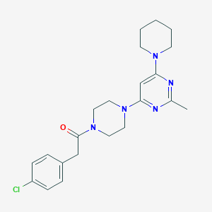 molecular formula C22H28ClN5O B5459799 4-{4-[(4-chlorophenyl)acetyl]-1-piperazinyl}-2-methyl-6-(1-piperidinyl)pyrimidine 