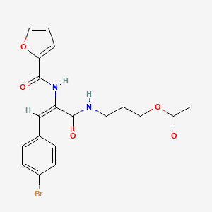 molecular formula C19H19BrN2O5 B5459806 3-{[3-(4-bromophenyl)-2-(2-furoylamino)acryloyl]amino}propyl acetate 