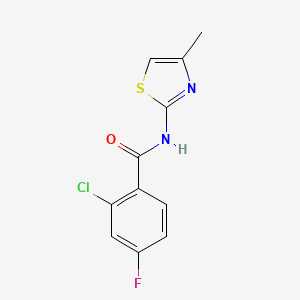 molecular formula C11H8ClFN2OS B5459822 2-chloro-4-fluoro-N-(4-methyl-1,3-thiazol-2-yl)benzamide 