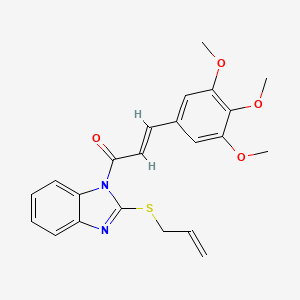 molecular formula C22H22N2O4S B5459858 2-(allylthio)-1-[3-(3,4,5-trimethoxyphenyl)acryloyl]-1H-benzimidazole 